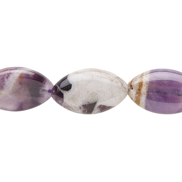 Banded amethyst 1pkg1, oval bead natural B grade, 15.5-16 inch 19x12mm image number 0