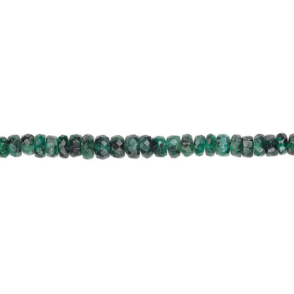 Emerald 1pkg1, hand-cut faceted rondelle bead 6 inch 2x1mm-3x2mm image number 0