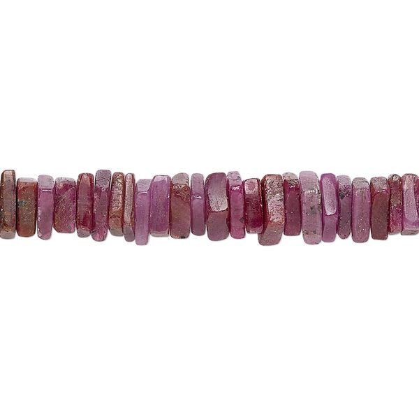 Corundum 1pkg1, hand-cut square rondelle bead 8 inch 4x1mm-5x2mm image number 0