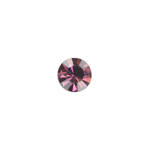 Chaton, glass rhinestone, amethyst purple, foil back, 9.9-10.2mm faceted round, SS45. Sold per pkg of 4. image number 0