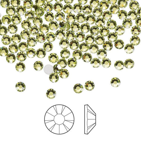 Flat back 144pk limecicle foil back, Preciosa MAXIMA Czech crystal rhinestone 3-3.2mm chaton rose round SS12 image number 0