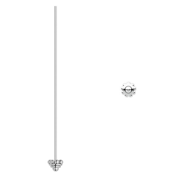 Head pin, antiqued sterling silver, 2 inches with 5mm rondelle, 21 gauge. Sold per pkg of 2. image number 0