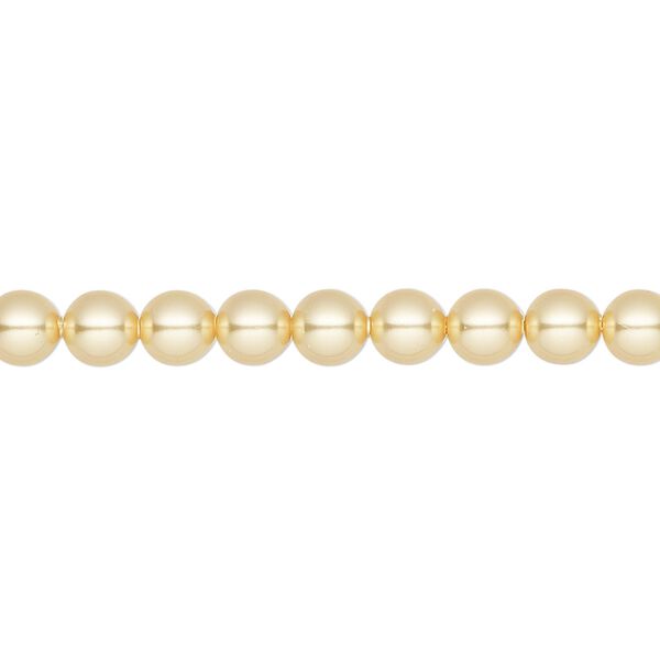 Pearl 500pk gold, Swarovski® 5mm round 5810 image number 0