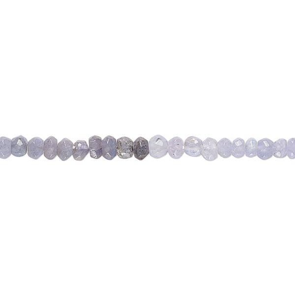 Tanzanite 1pkg1, hand-cut faceted rondelle bead 13 inch 2x1mm-3x2mm image number 0