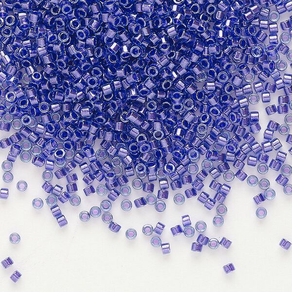 Seed bead, Delica®, glass, pkg/250g, #11 round, translucent purple-lined luster aqua (DB-0284). image number 0