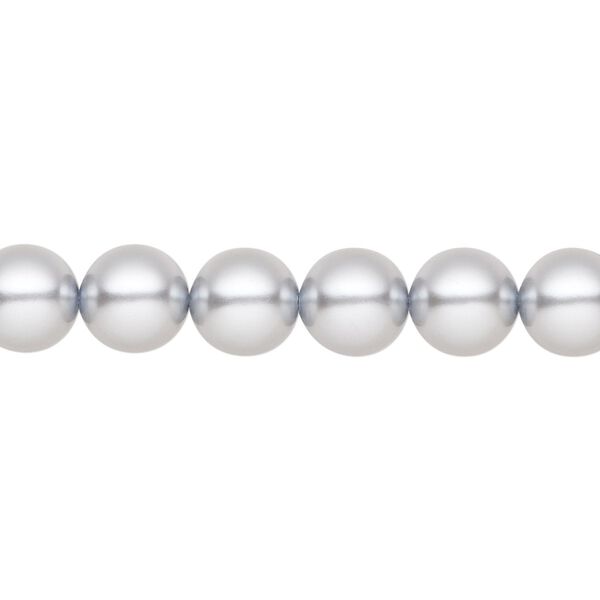 Pearl 100pk light grey, Preciosa Czech crystal 8mm round image number 0