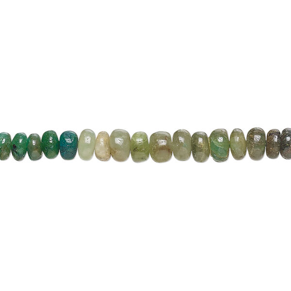 Emerald 1pkg1, hand-cut rondelle bead 13 inch 4x2mm-5x3mm image number 0