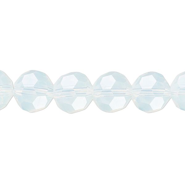 Bead 1pk 32 facets translucent clear frosted, Celestial Crystal® 10mm round 15.5-16 inch image number 0