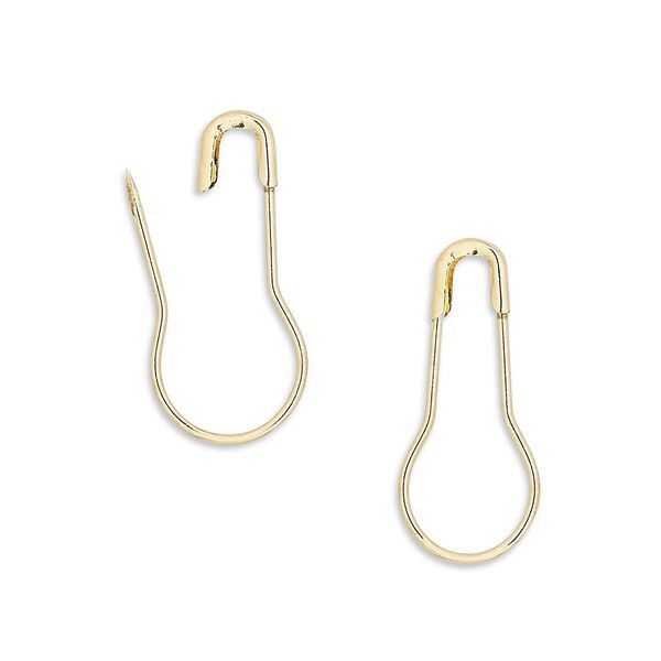 Bail, gold-finished brass, 22x10mm safety pin with 16mm grip length. Sold per pkg of 500. image number 0