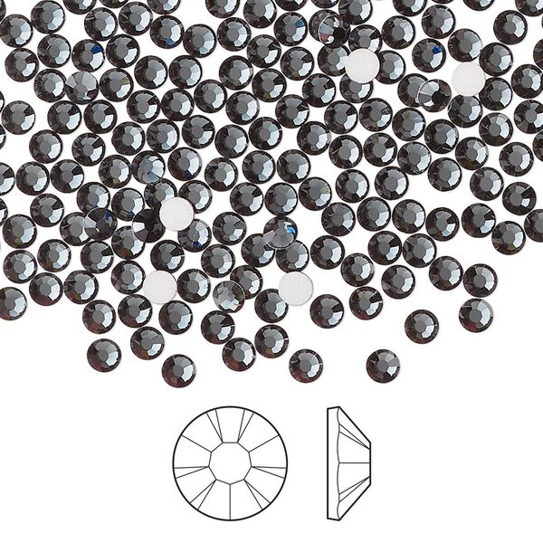 Flat back 144pk light graphite foil back, Preciosa MAXIMA Czech crystal rhinestone 2.7-2.9mm chaton rose round SS10 image number 0