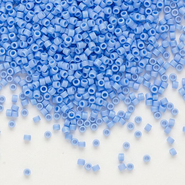Seed bead, Delica®, glass, pkg/250g, #11 round, opaque matte rainbow periwinkle (DB-0881). image number 0