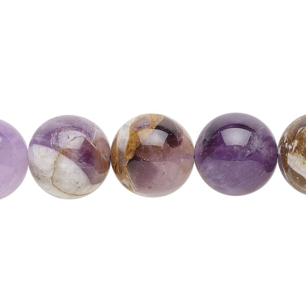 Flower amethyst 1pkg1, round bead natural 15.5-16 inch 12mm image number 0