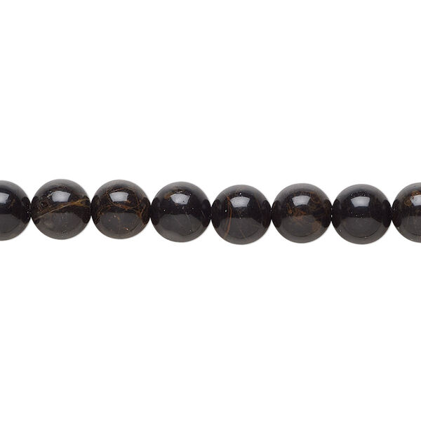 Black-brown obsidian 1pkg1, round bead natural 15.5-16 inch 6mm image number 0