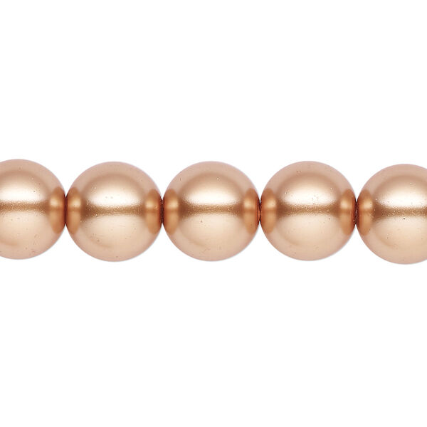 Pearl 2pk bright gold, Celestial Crystal® 10mm round 15.5-16 inch image number 0