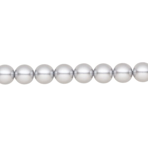 Pearl 200pk light grey, Preciosa Czech crystal 6mm round image number 0