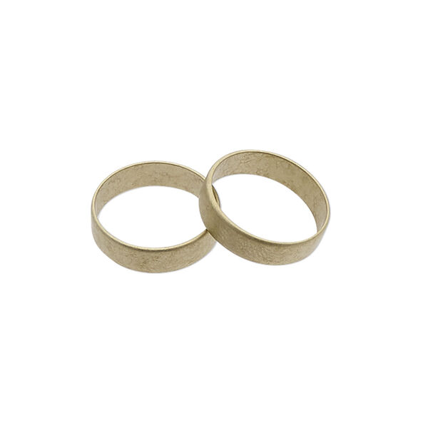 Ring, unpolished raw brass, 5mm wide, size 7. Sold per pkg of 2. image number 0