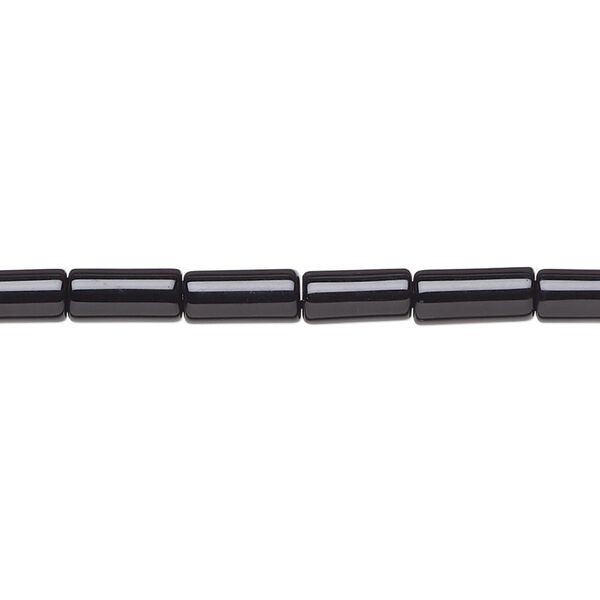 Black onyx 1pkg1, tube bead 15.5-16 inch 8x4mm image number 0
