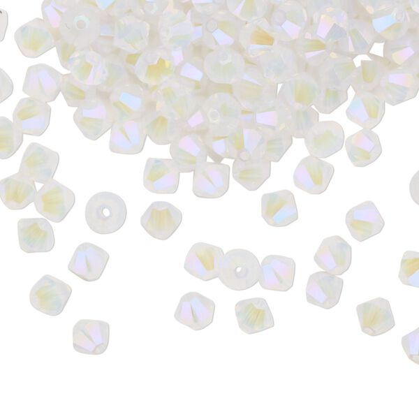 Bead 1440pk white opal shimmer 2X, Swarovski® 4mm XILION bicone 5328 image number 0