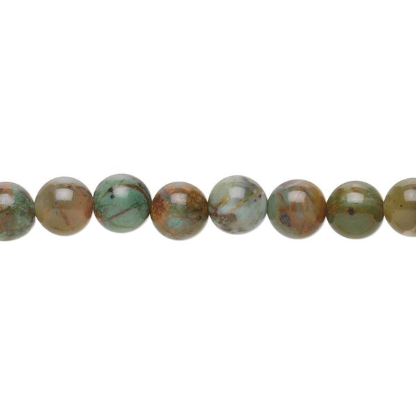 Green "opal" 1pkg1, round bead natural 15.5-16 inch 6mm image number 0