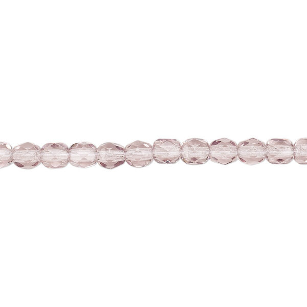 Bead, Czech fire-polished glass, transparent lavender, 4mm faceted round. Sold per 15-1/2" to 16" strand, approximately 100 beads. image number 0