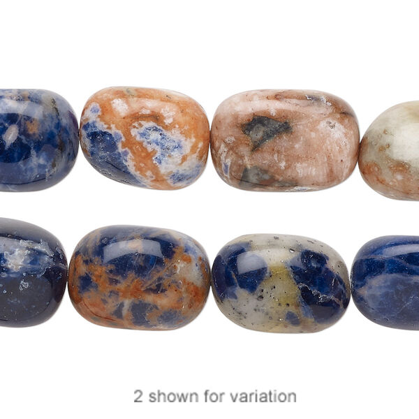 Orange sodalite 1pkg1, nugget bead natural 8 inch medium image number 0