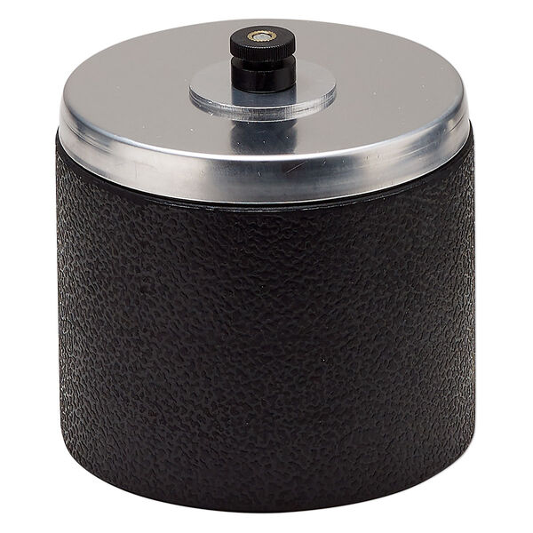Replacement tumbler barrel, Tumble Bee®, rubber and aluminum, black and silver, 4.5x4.5 inches, 2-pound capacity. Sold individually. image number 0