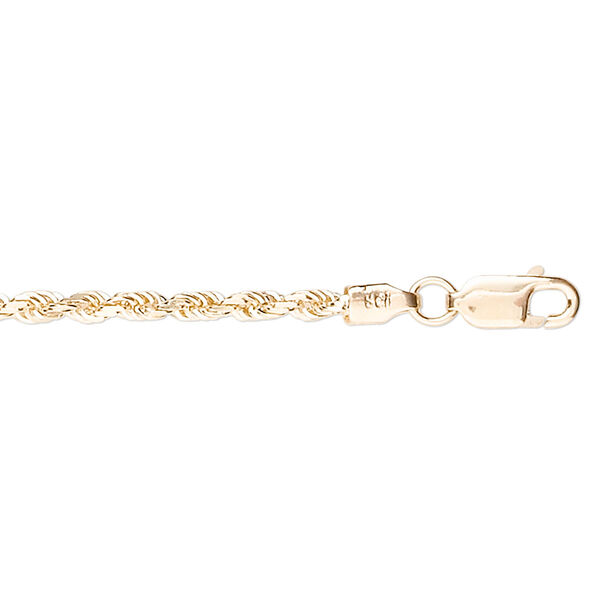 Chain, 14Kt gold, 2mm diamond-cut French rope, 6-1/2 inches with lobster claw clasp. Sold individually. image number 0