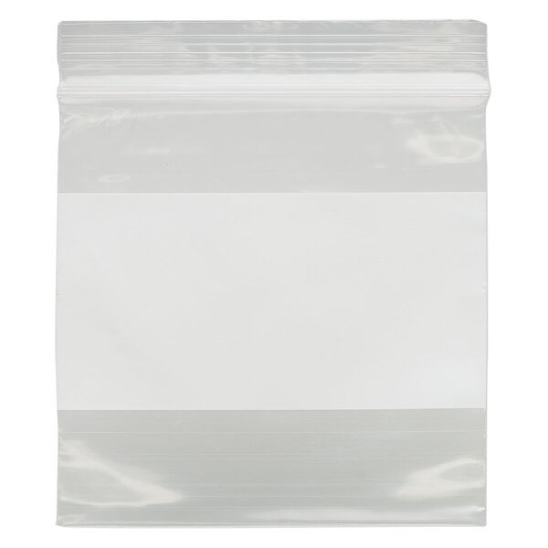 Bag, Tite-Lip™, plastic, clear and white, 3-inch top zip with block. Sold per pkg of 1,000. image number 1
