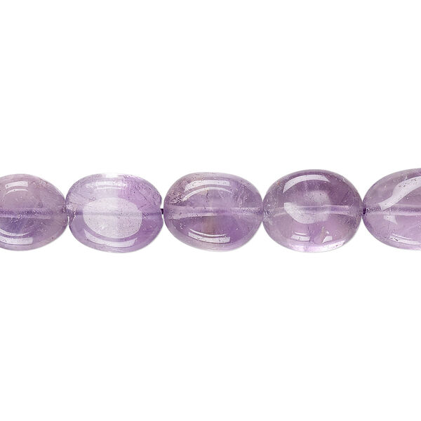 Amethyst 1pkg1, hand-cut puffed oval bead natural 13 inch 10x8mm-14x10mm image number 0
