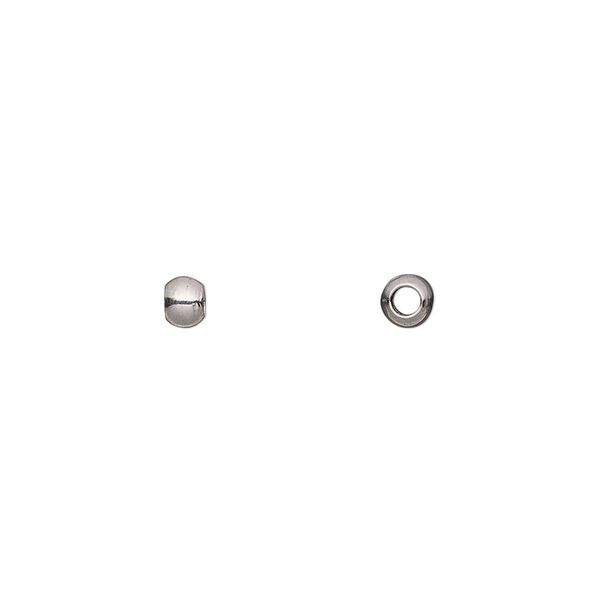 Bead, stainless steel, 4x3mm rondelle. Sold per pkg of 10. image number 0