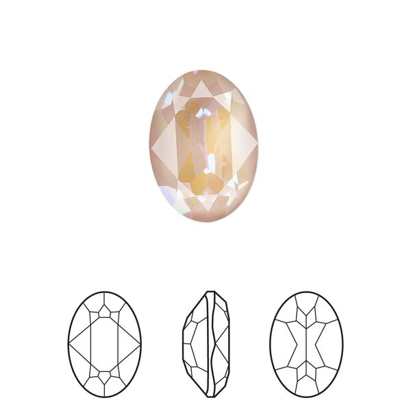 Fancy stone 12pk crystal dusty pink DeLite, Crystal Passions® 14mm oval 4120 image number 0