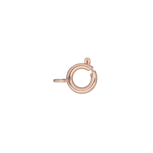 Clasp, springring, copper-plated brass, 9mm. Sold per pkg of 100. image number 0
