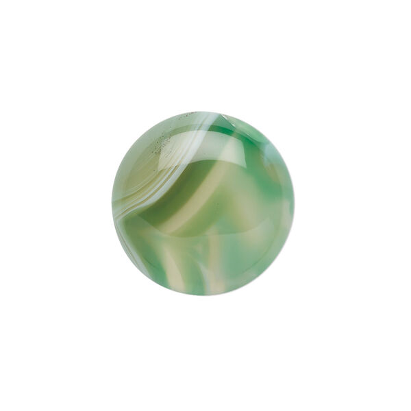 Striped green agate 1pkg2, calibrated round cab 20mm image number 0