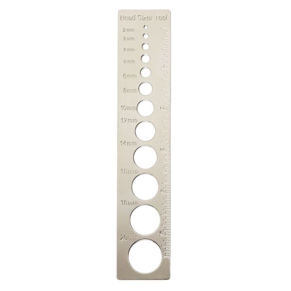 Bead sizer, chrome-plated carbon steel, 6-1/2 x 1-1/4" ruler. Sold individually. image number 0