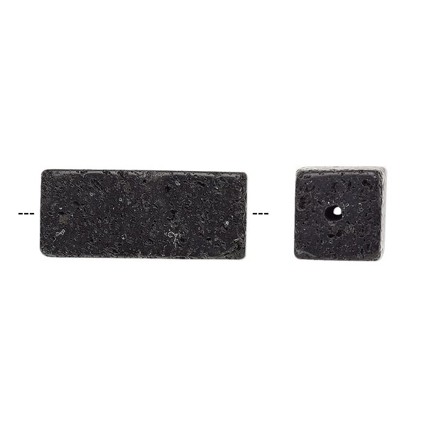 Lava rock 1pkg2, rectangle tube bead 24.5x10mm image number 0