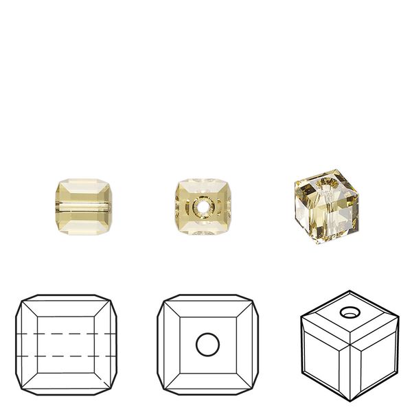 Bead 1pkg144 dark jonquil, Swarovski® ReCreated™ 6mm cube 5601 image number 0