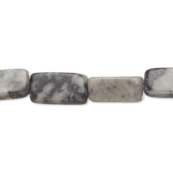Black and grey marble 1pkg1, rounded flat rectangle bead natural 15 inch 13x6mm-19x9mm image number 0