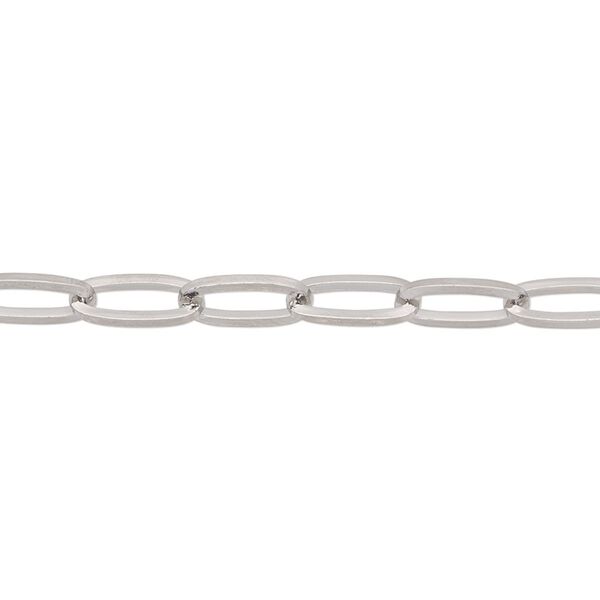 Chain, stainless steel, 4.8mm paperclip. Sold per pkg of 50 feet. image number 0