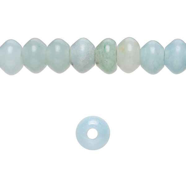 Amazonite 1pkg10, saucer bead natural 8x5mm image number 0
