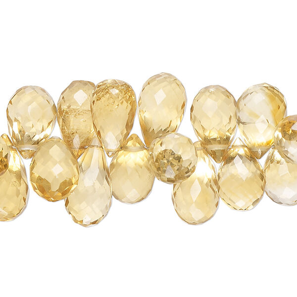 Citrine 1pkg1, hand-cut top-drilled micro-faceted teardrop bead 8 inch 11x7mm-14x7mm image number 0