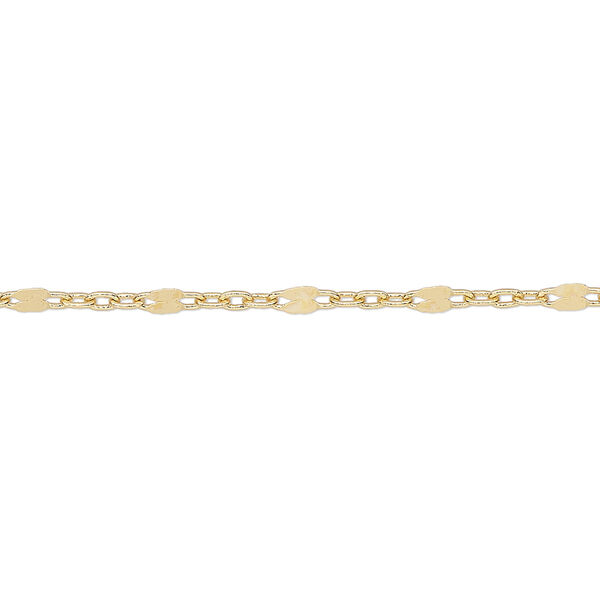 Chain, gold-finished brass, 2.4mm mirror. Sold per pkg of 5 feet. image number 0