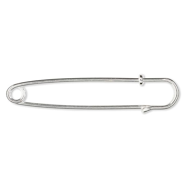 Kilt pin, silver-finished brass, 3 inches. Sold per pkg of 100. image number 0