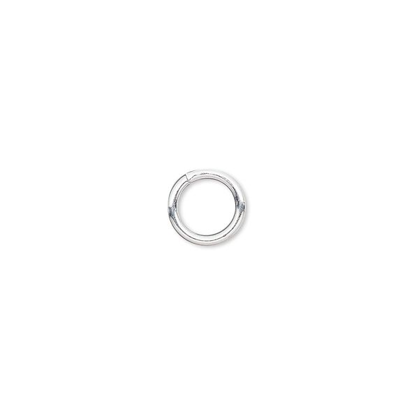 Jump ring, silver-plated brass, 8mm round, 5.4mm inside diameter, 16 gauge. Sold per pkg of 1,000. image number 0