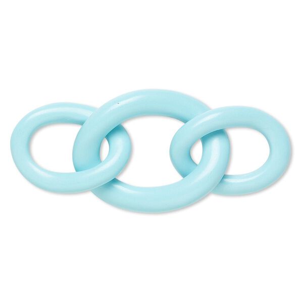Chain, resin, turquoise blue, 2-3/4 x 1-1/4 inches with 31x22mm and 40x30mm oval link. Sold individually. image number 0