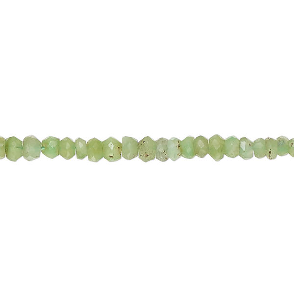 Chrysoprase 1pkg1, hand-cut faceted rondelle bead natural 14 inch 3x2mm-4x3mm / 3mm image number 0
