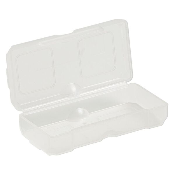 Organizer, Dot Box™, plastic, clear, 2-1/2 x 1-1/4 x 1/2 inch rectangle with pop-up lid. Sold per pkg of 4. image number 1
