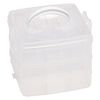 Organizer, acrylic, white and clear, 6-1/4 x 5-3/4 x 5 inches with 3 stackable trays each with compartments. Sold individually. image number 1