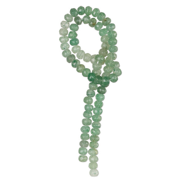 Green aventurine 1pkg1, hand-cut faceted rondelle bead natural 13 inch 5x2mm-7x5mm image number 0
