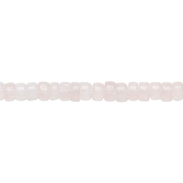 Bead, rose quartz (natural), 4x2mm heishi, B grade, Mohs hardness 7. Sold per 15-1/2" to 16" strand. image number 0