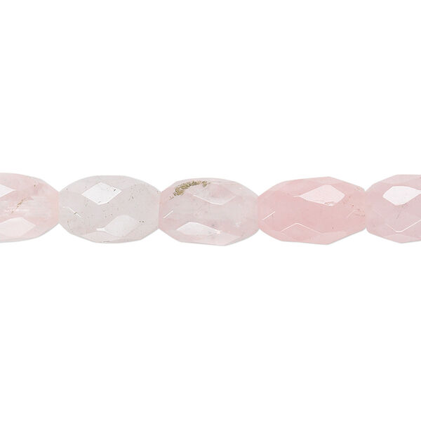 Rose quartz 1pkg1, faceted oval bead natural B grade, 15.5-16 inch 10x7mm image number 0